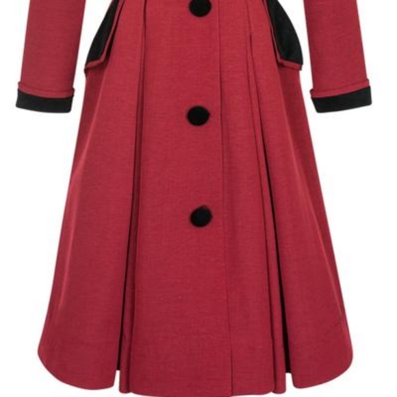 FONTAINE COAT DRESS - RED RIBBED RAYON Trashy Diva - Picture 4 of 13